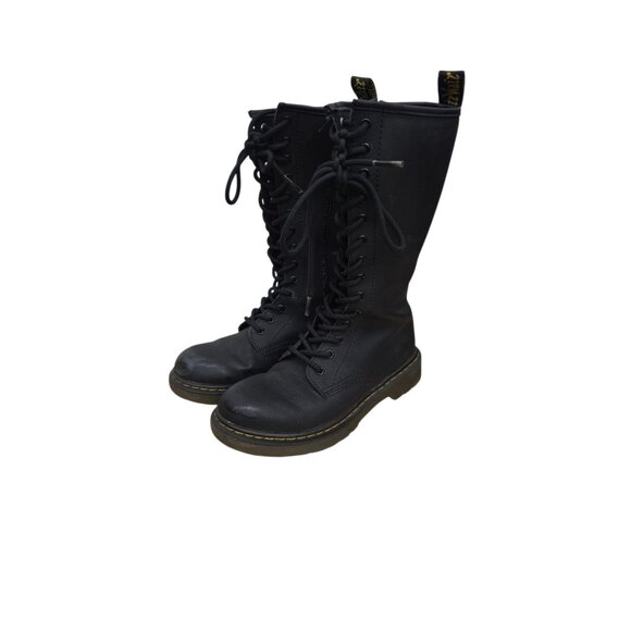 Dr Martens Boots Kids Size 1 1914 Mid Calf Tall Lace Up Zip Up Punk Rock - Picture 1 of 12